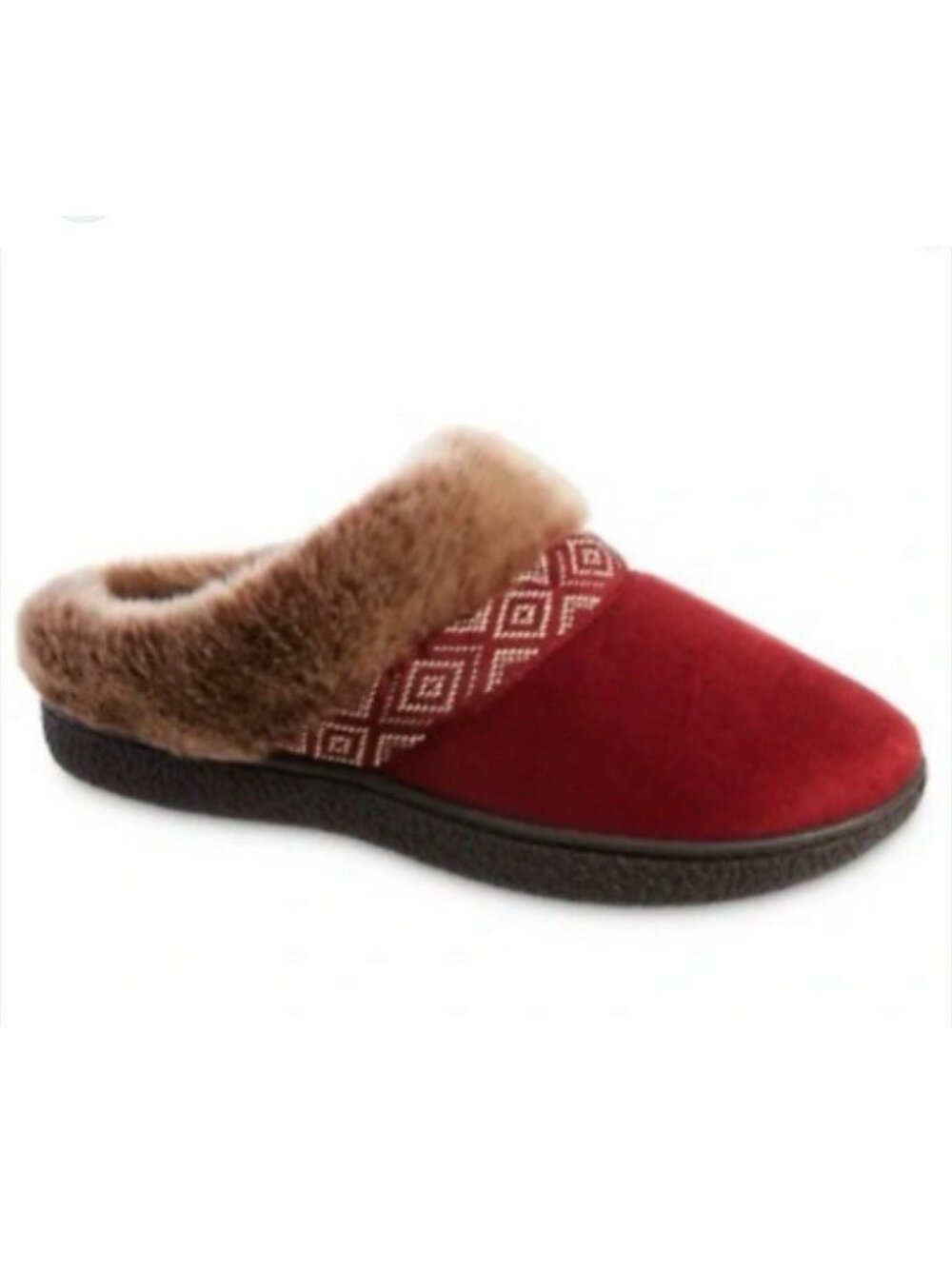 Isotoner Women's Slip On Memory Foam Eco Comfort Erin Slippers M 7.5-8 Red